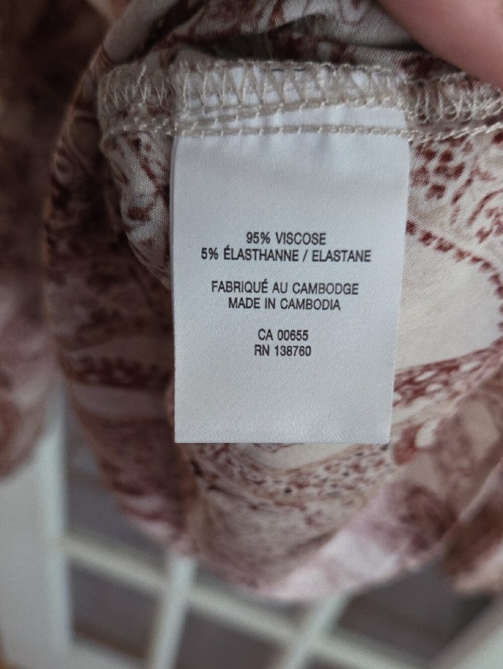 Boho Cream & Brown Paisley Print Flowy Top - Picture 5 of 5